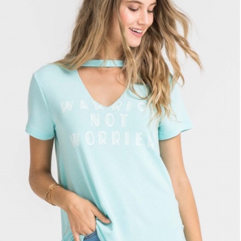 🆕💗 SOFT SKY BLUE WARRIOR NOT WORRIER TEE